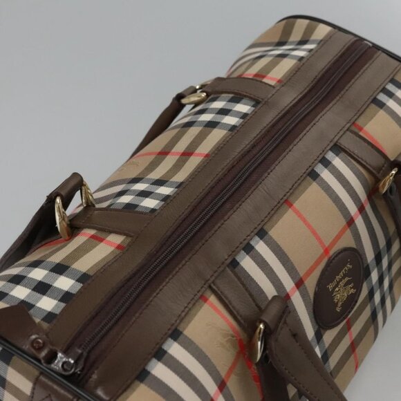 Burberrys Nova Check Boston Bag Canvas Beige - Picture 5 of 16